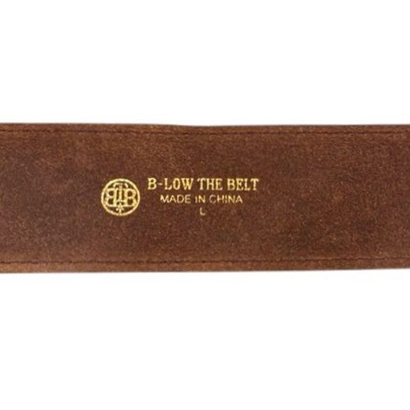B-Low The Belt Brown Leather Belt Gold Buckle Size L 33–37” Plus Added Holes main image 8